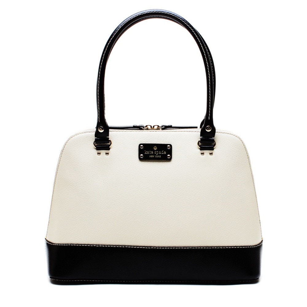 Kate Spade Berkeley Rachelle Lane Porcelain Black Beige Satchel